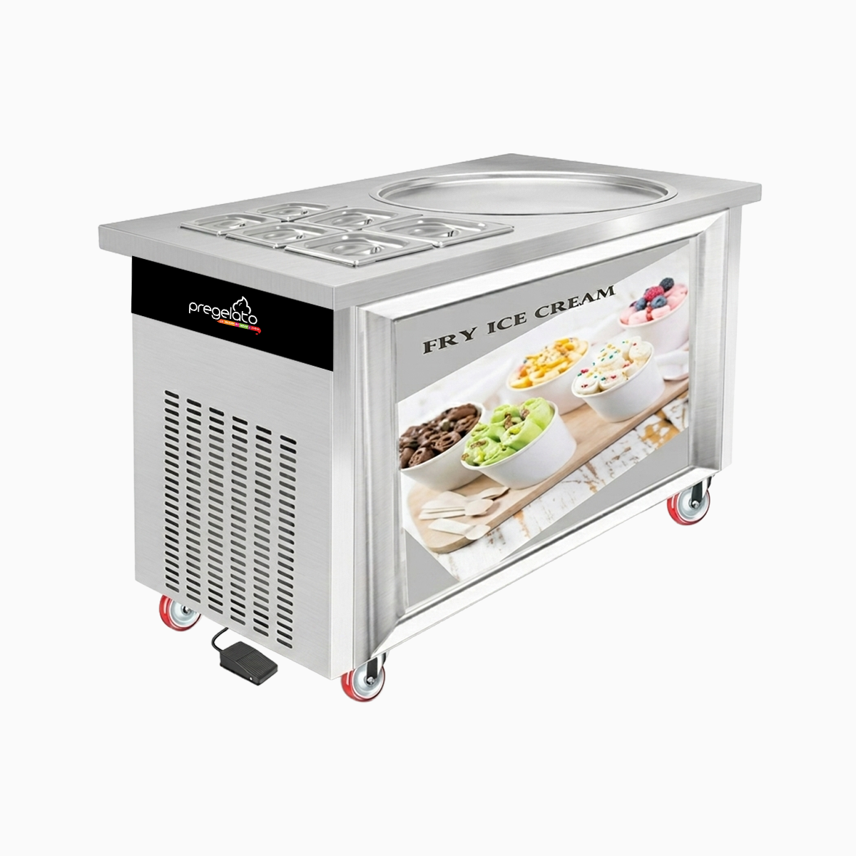 PF1R 6C Máquina de Helado Frito Tailandés | Ref. MK PF1R- 6C | Plancha + Toppingnera - Image 1